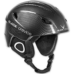 BLACK CREVICE Kitzbühel Skihelm, in sportief design in verschillende kleuren, skihelm voor mannen en vrouwen, polycarbonaat helm, ademende skihelm, in grootte verstelbaar (XL, carbon)