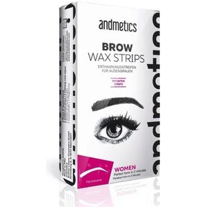 andmetics Wax Strips Brow Wax Ontharingsstips voor Wenkbrauwen 16 st