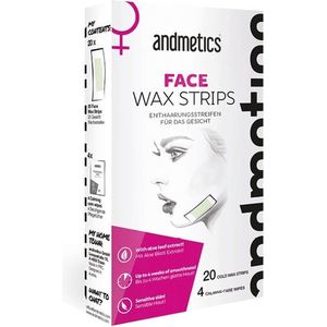Andmetics Gezichtsverzorging Wasstrips Face Wax Strips 20 x Face Wax Strips + 4 x Calming Care Wipes