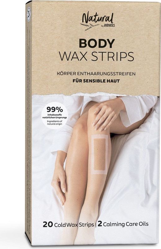 NATURAL by andmetics - Body Wax Strips - 20 Stuks - Natuurlijke Ingrediënten