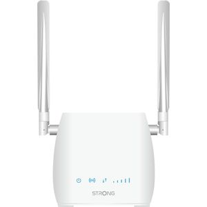STRONG 4G LTE WLAN-router 300 m (LTE tot 150 Mbit/s, 2,4 GHz WiFi @ 300 Mbit/s, 802.11b/g/N, LAN-poort, SIM-adapter, wit 4GROUTER300M