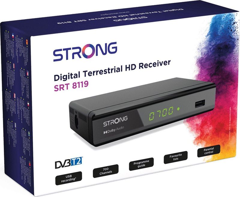 Strong - SRT 8119 - DVB-T2 Ontvanger - HDMI - Zwart - Digitale Terrestische Decoder