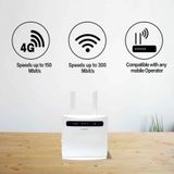 Strong - 4G LTE Router 300 - Mobiele hotspot - Tot 150 Mbps 4G/300Mbps WLAN - 4 LAN-poorten - Geschikt voor alle SIM-kaarten - Afneembare antennes - Eenvoudige installatie - Wit