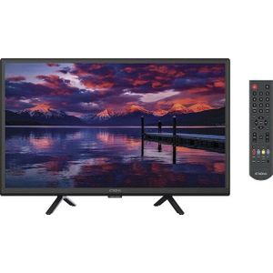 STRONG - 24 Zoll (60 cm) HD Fernseher SRT24HE4023 - 12V Fernseher ideal für Wohnwagen, Wohnmobil - Triple-Tuner - 2 HDMI-Anschlüsse (1 ARC), 1 USB-Port, Mini-AV, Antennen-/SAT-Anschluss - schwarz