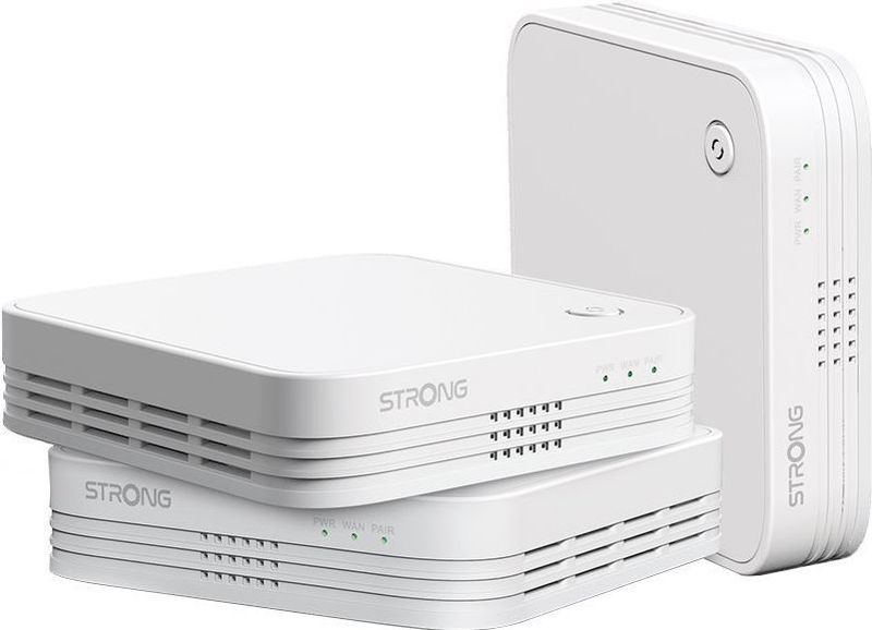 Strong - Wifi Mesh Home Trio - Wifi-toegangspunt - Kleur: Zwart - Materiaal: Kunststof