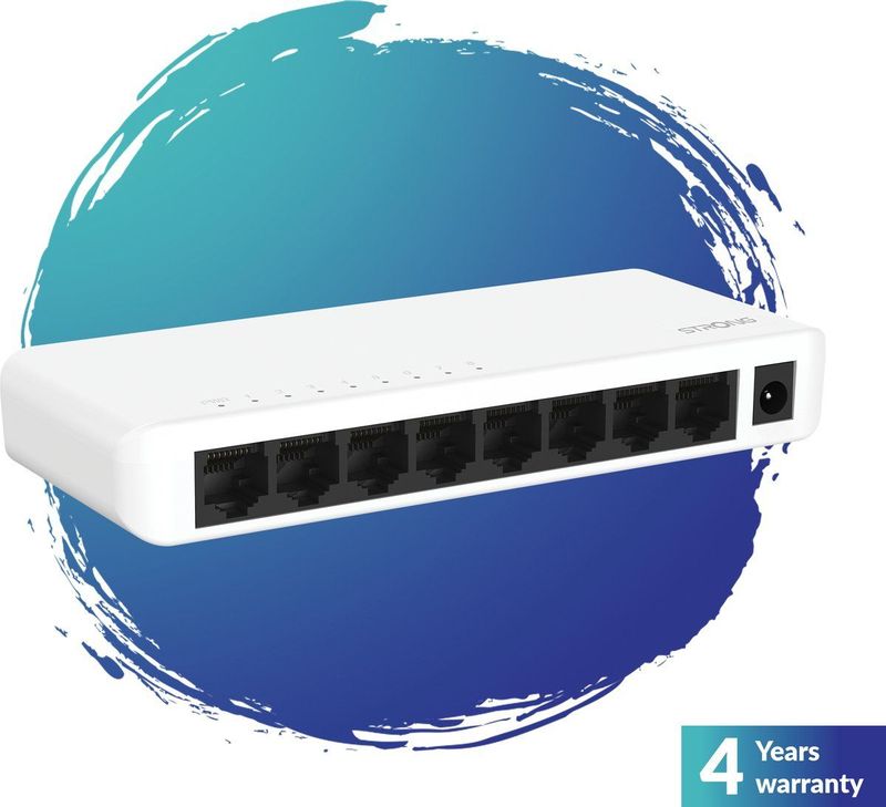 Strong - SW 8000P - Netwerkschakelaar - Wit - 8 Poorten