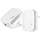 STRONG - Powerline 600 Duo Set Mini - 2 Powerline-Adapter 600 Mbps - Highspeed-Internetzugang - 300 m Reichweite - Für alle Boxen/Router - LAN-Anschluss - Plug & Play-Installation - weiß