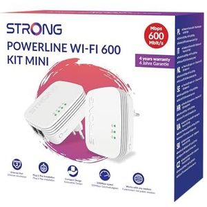 STRONG PowerLWF600DUOMINI POWER 600 kleine en compacte wifi om het netwerk overal in je huis mee te nemen door het elektrische systeem te gebruiken.