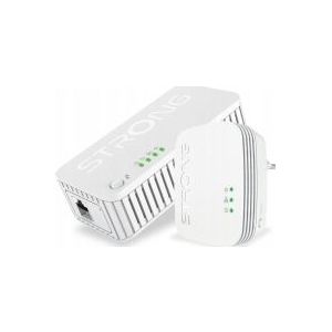 STRONG PowerLWF1000DUOMINI Powerline Av1000 Adapter, Wireless Ac Dual Band 750 Mbps, 2 totale Gigabit-poorten, 2 stuks, wit, Ethernet