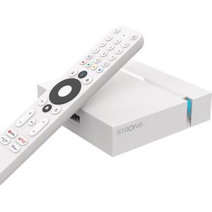 STRONG - Streaming Box Android TV 4K UHD - Leap-S3+ - Chromecast ingebouwd - Google Voice Assistant compatibel - Dolby Atmos & Dolby Vision - Gemakkelijk te installeren - Wit