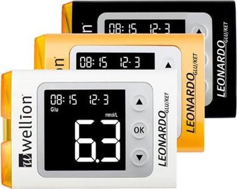 Wellion Leonardo startpakket wit (inclusief 10 glucose strips + 10 lancetten)