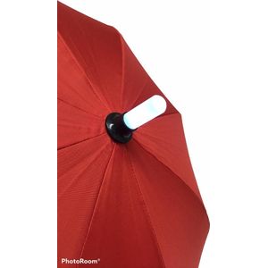 Kinderparaplu Safety rood met LED zaklamp en Safety LED op de punt paraplu voor kinderen