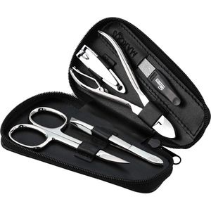 marQus nagelset 5-delig voor dames & heren – manicureset met Solingen vijl in etui – ideaal voor thuis & op reis