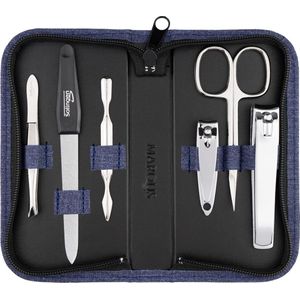 Manicureset - Solingen - 6-delige Nagelset - Kunstlederen Etui - Glanzend Vernikkeld Staal