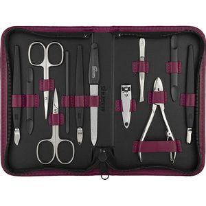 Manicure - Pedicureset - Zwart - Echt Leder - Inclusief Schaar en Pincet