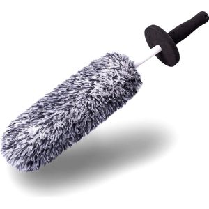 Aurum-Performance® Premium Velgenborstel voor Aluminium Velgen – Zachte microvezel velgenborstel voor bijzonder zachte reiniging tot in de velgholte – Lange professionele autovelgenreinigingsborstel