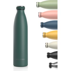LARS NYSØM Ren Roestvrijstalen drinkfles 1000ml - BPA-vrije geïsoleerde waterfles - voorSport, Fiets, Volwassene, Kids (Pine Green)