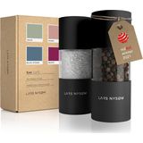LARS NYSØM - 'Sjæl' Peper en zoutmolen set - Verstelbare maalgraad - Roestvrijstaal - Onyx Black