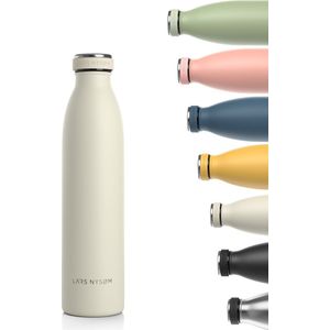 LARS NYSØM - 'Ren' Roestvrijstalen drinkfles 750ml - BPA-vrije geïsoleerde waterfles 0,75 Liter - Buttercream