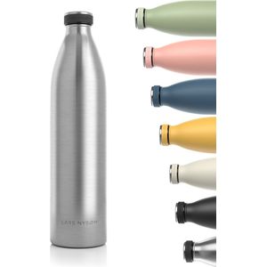 LARS NYSØM - 'Ren' Roestvrijstalen drinkfles 1500ml - BPA-vrij geïsoleerde waterfles 1,50 Liter - Stainless Steel