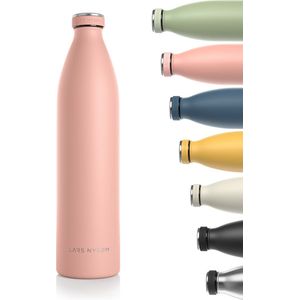 LARS NYSØM - 'Ren' Roestvrijstalen drinkfles 1500ml - BPA-vrij geïsoleerde waterfles 1,50 Liter - Rose