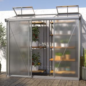 Muurkas 2,22x0,77m polycarbonaat aluminium natuur waterdicht