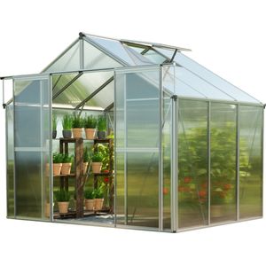 Tuinkas 2,25x1,95m polycarbonaat aluminium natuur waterdicht