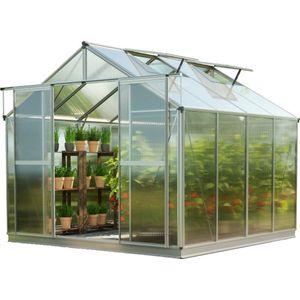 Tuinkas 2,25x2,59m polycarbonaat aluminium natuur waterdicht