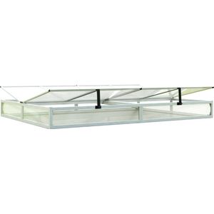 Koude bak opzetstuk van aluminium en polycarbonaat Tuinkas plantenbak voor tuin, balkon, met dakvenster kleppen, UV en weerbestendig, 150 x 340 cm