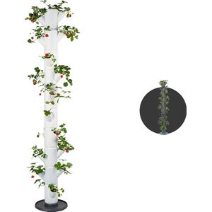 Plantentoren - Aardbeienpot - SISSI STRAWBERRY - Infinity voor 21 aardbeiplanten - 185 cm hoog (wit)