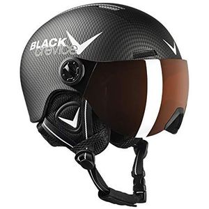 Black Crevice Leogang Vizierhelm voor kinderen, carbon mat/wit, 48-52 cm