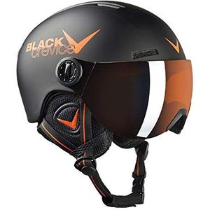 Black Crevice Leogang Vizierhelm voor kinderen, mat zwart, oranje, 48-52 cm