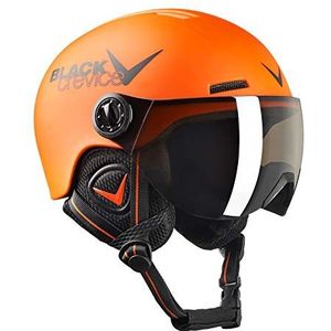 Black Crevice Leogang Vizierhelm voor kinderen, 48-52 cm, oranje, mat zwart