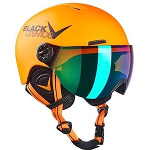 Black Crevice Kinderen vizierhelm Leogang, neon oranje, 48-52 cm..