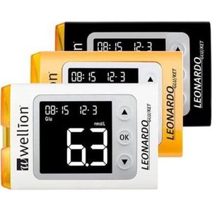 Wellion Leonardo ketonen- en glucosemeter (geel)