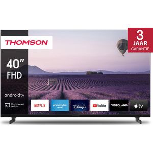 THOMSON 40 Inch (101 cm) LED Full HD Smart Android TV, Google Assistant, Wi-Fi, Dolby Digital, Bluetooth, Triple-Tuner (Kabel/Satelliet/Antenne), HDMI, CI+, A+ Paneel – 40FA2S13