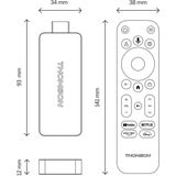 Thomson - Streaming Stick - Zwart - 8 GB - Android 12 - 4K UHD