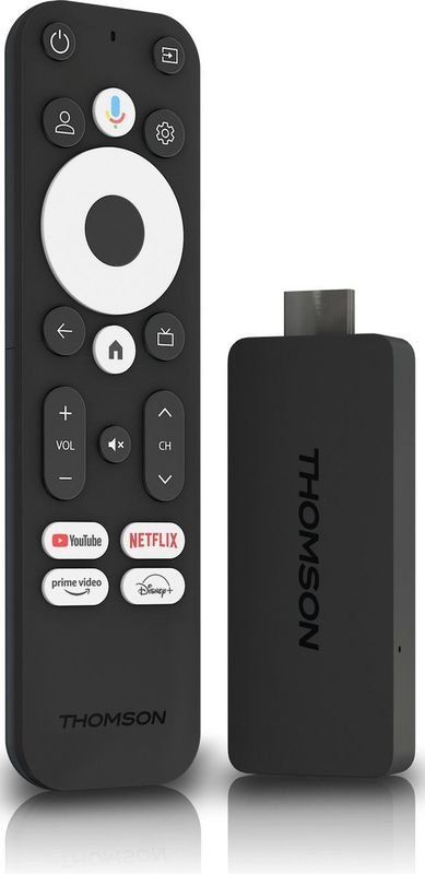Thomson - Streaming Stick - Zwart - 8 GB - Android 12 - 4K UHD