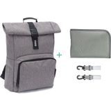 Fillikid Wickelrucksack Tokio, grau melange, mit Wickelauflage und Volumenerweiterung