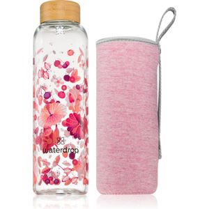waterdrop® Water Bottle - Glazen Fles - 600ml - BPA-vrij - Vaatwasmachinebestendig