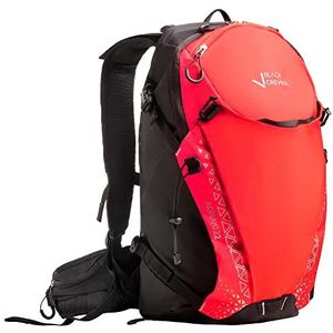 Black Crevice Wander & Bike Rugzak AORAKI 22 liter, hoogwaardige outdoor rugzak met drinksysteem en regenhoes, verstelbare skirugzak, ergonomische backpacker rugzak voor dames en heren, rood, 22 Liter