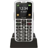 Beafon, SL260 Silverline Knoptelefoon voor senioren met SOS-noodknop, compatibel met gehoorapparaten, M4/T4, lichtsignaal, 5,58 inch display, zilver