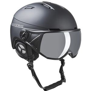 Black Crevice Skihelm St. Moritz met volledig vizier, zwart/zilver, L (58-61 cm)