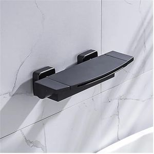 Badkamer badkuip douchekraan waterval douchekop met ABS handdouche wandmontage warm en koud (kleur: mat zwarte uitloop)