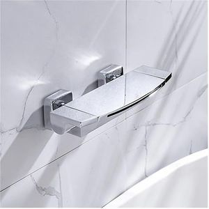 Badkamer badkuip douchekraan waterval douchekop met ABS handdouche wandmontage warm en koud (kleur: chroom uitloop)