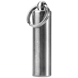 Draagbaar Pillendoosje - Roestvrijstaal - Waterdichte Pilcontainers - Sleutelhanger