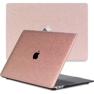 Lunso Geschikt voor MacBook Pro 13 inch M1/M2 (2020-2022) cover hoes - case - Glitter Rose Goud