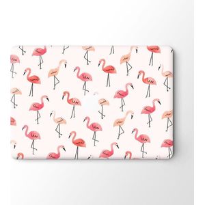 Lunso Geschikt voor MacBook Pro 16 inch (2019) vinyl sticker - Flamingo White