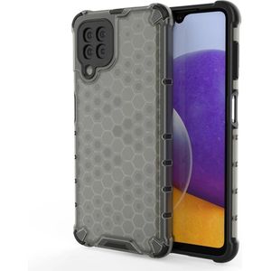 Hurtel Honingraat behuizing met TPU bumper voor Samsung Galaxy A22 4G zwart (Samsung Galaxy A22), Smartphonehoes, Zwart