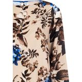 Rinascimento - Blouse - Blauw - Polyester - Lange Mouwen - Bloemenprint